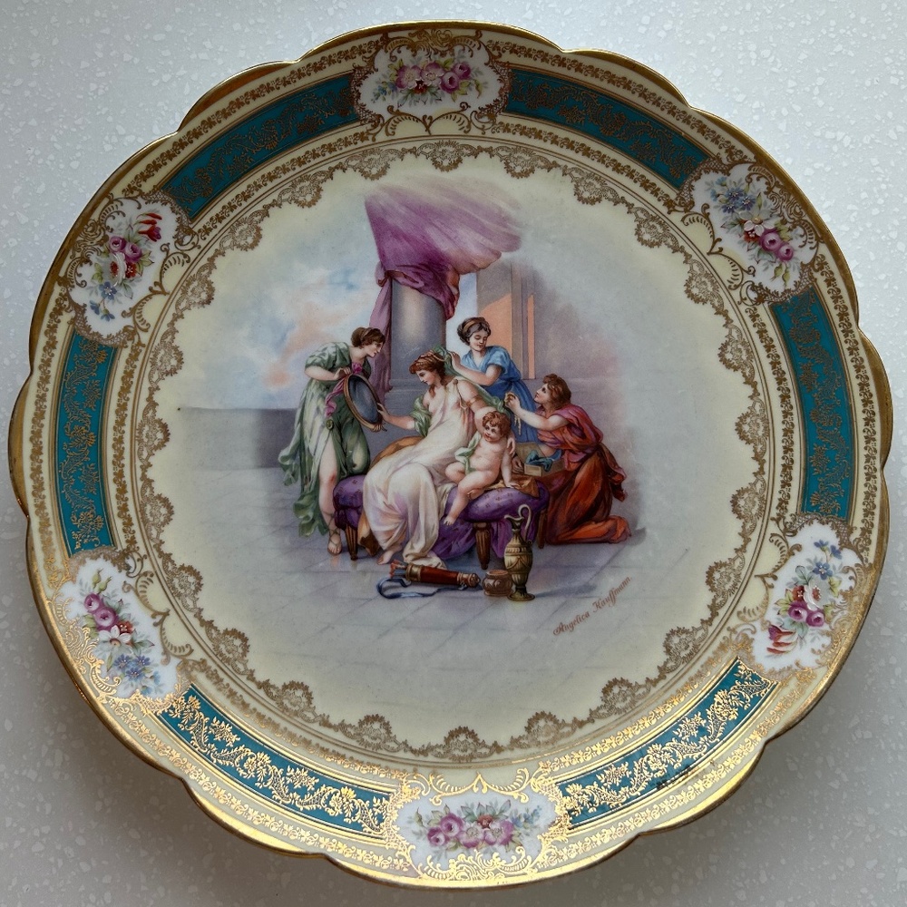 Angelica Kauffman Imperial Crown Porcelain Cabinet Plate Made in Austria